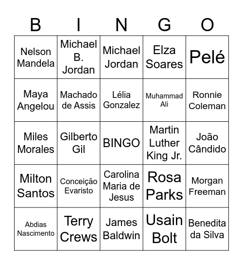 Figuras negras Bingo Card