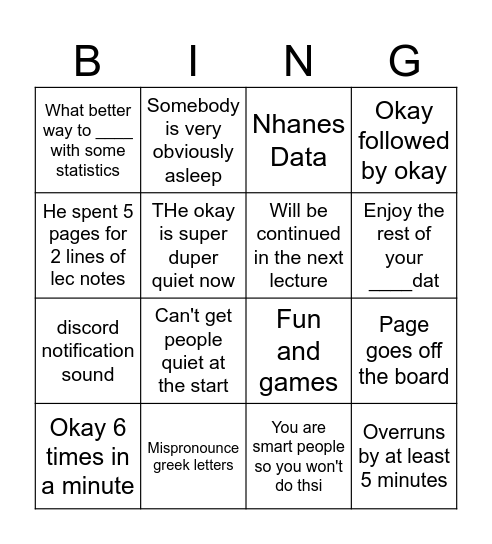 Bingo Card