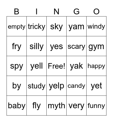 All jobs of y Bingo Card