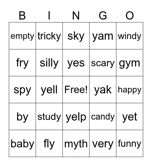 All jobs of y Bingo Card