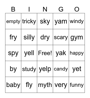 All jobs of y Bingo Card