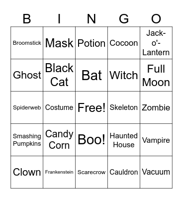 Halloween Bingo Card