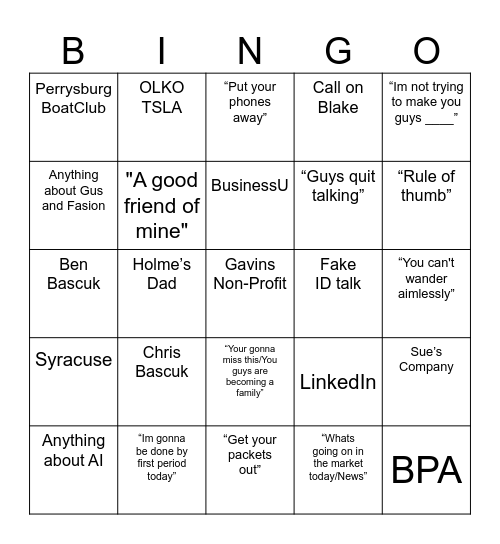 Bascuk Bingo Card