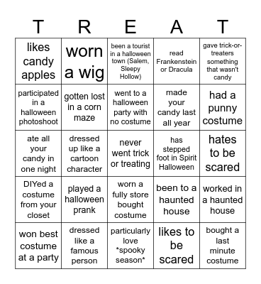 Spooky Chatty Bingo 2 Bingo Card