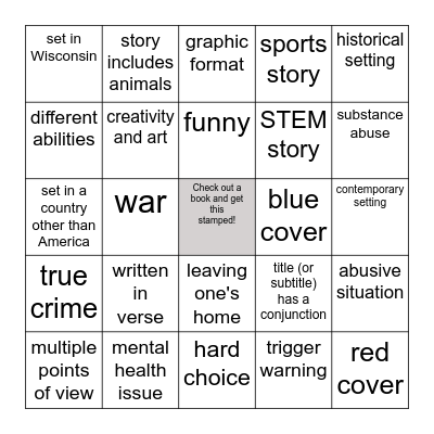 Memoir Bingo Card