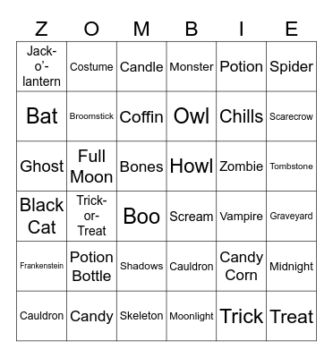 TECC HALLOWEEN BINGO Card