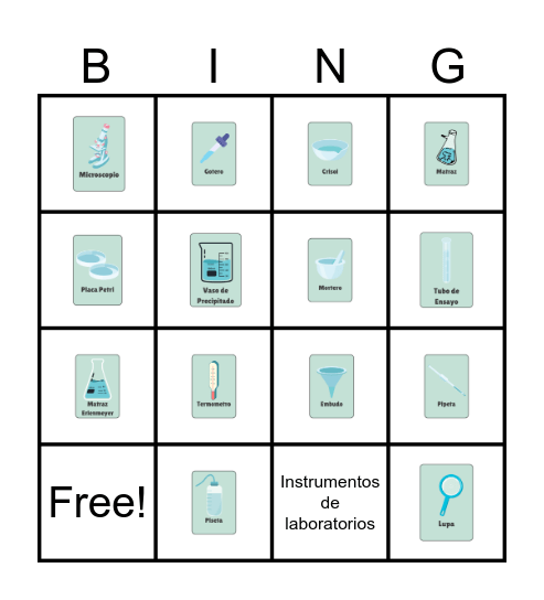 Instrumentos de laboratorios Bingo Card