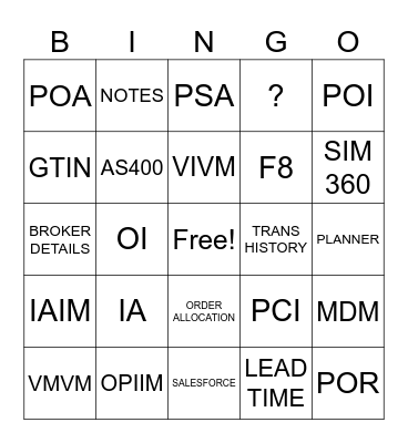 WELCOME TO MERCH Bingo Card