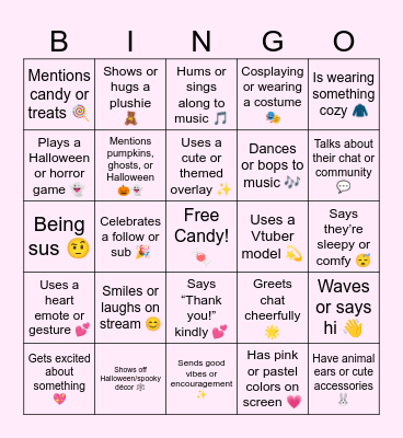 Halloween Bingo! Bingo Card