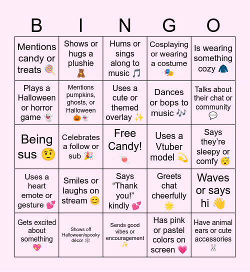 Halloween Bingo! Bingo Card