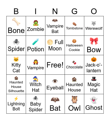 Halloween Bingo Card