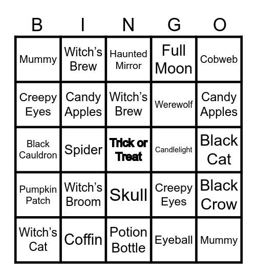 Capitol Care Halloween Bingo Card