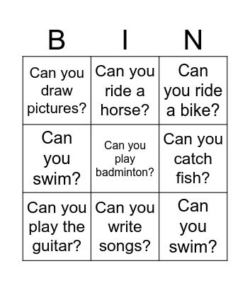 Who can do this? Bingo Card
