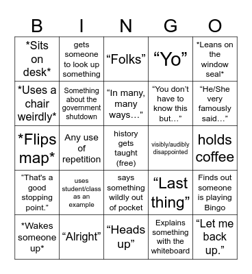 Dr. Cash Bingo Card