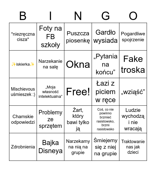 Środowiskowe konteksty wychowania Bingo Card