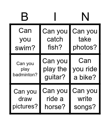 Who can do this? Bingo Card