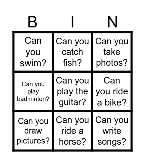 Who can do this? Bingo Card