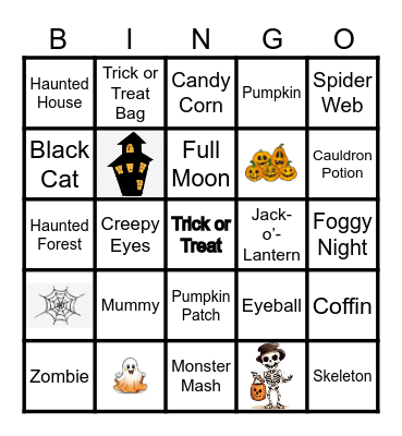 Halloween Bingo Card