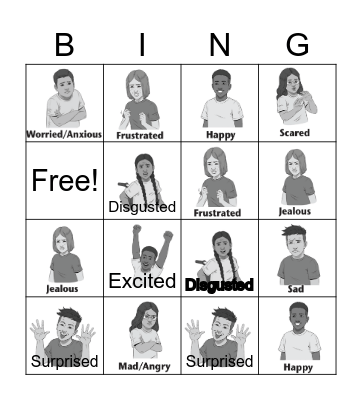FEELINGS Bingo Card