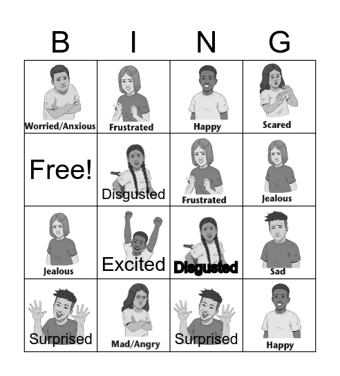 FEELINGS Bingo Card