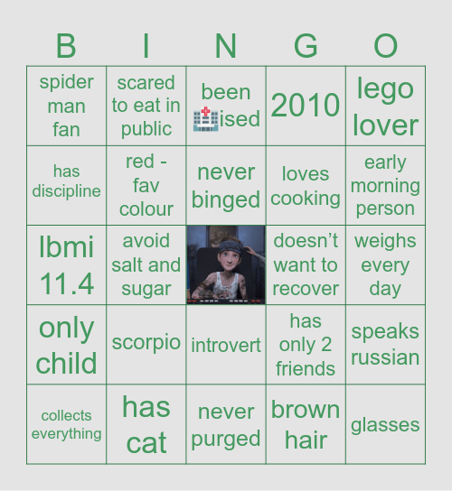 max’s Bingo Card