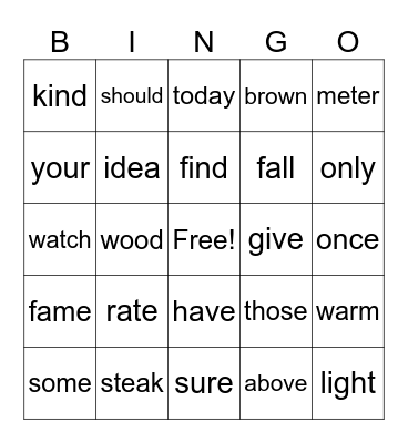 JayFitz BINGO Card