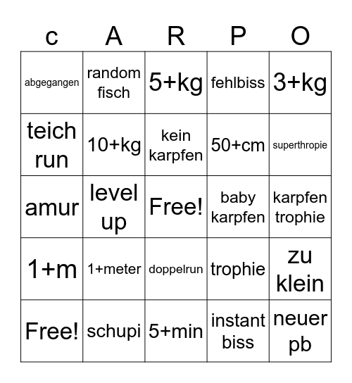 RF4 Bingo Card