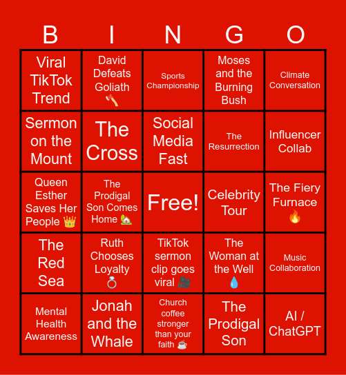 Bible and The Times Bingo Card