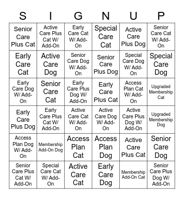 OWP Bingo Card