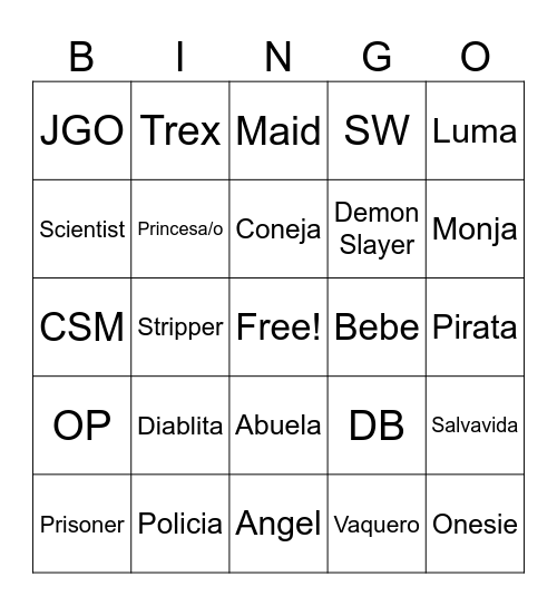 Halloween 2025 Bingo Card