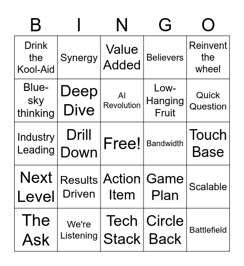 EA Bingo! Bingo Card