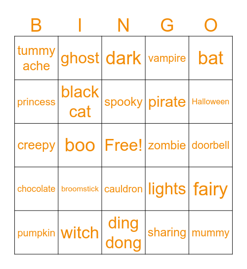 Halloween Bingo Card