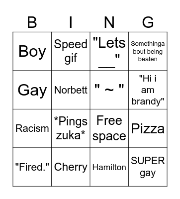 Brandy bingo Card