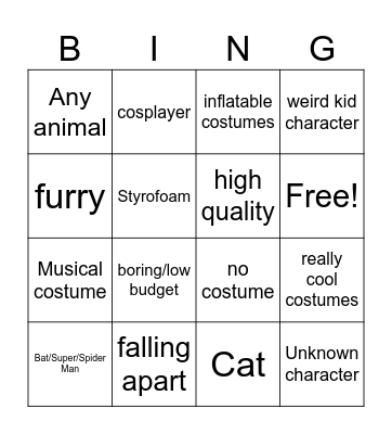 School halloween predicition bingo Card