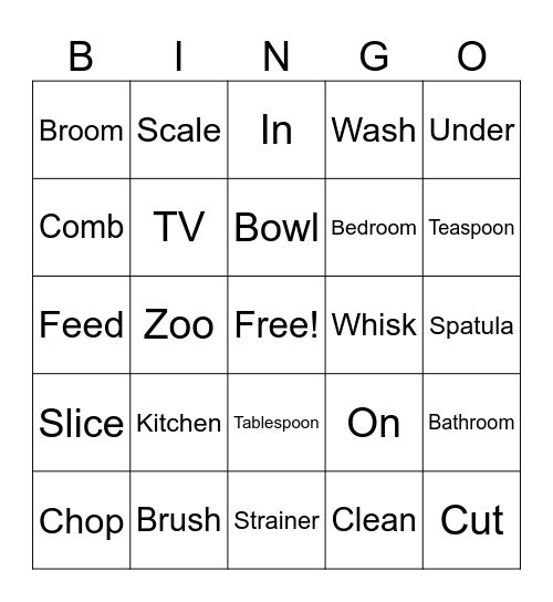 Winter School Bingo Card