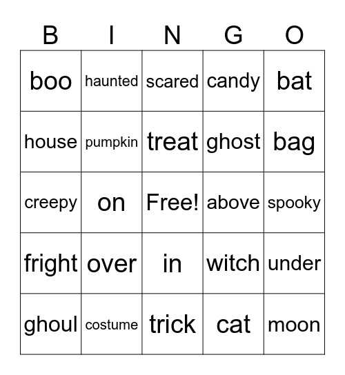 Halloween Bingo Card