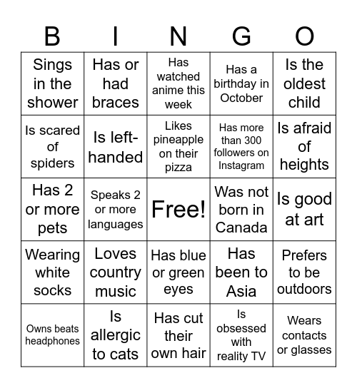 Reading Buddies Bingo Card