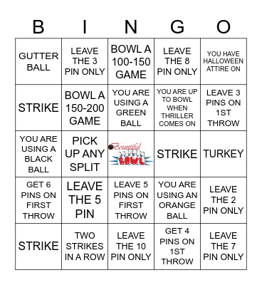 HALLOWEEN BOWLING BINGO Card