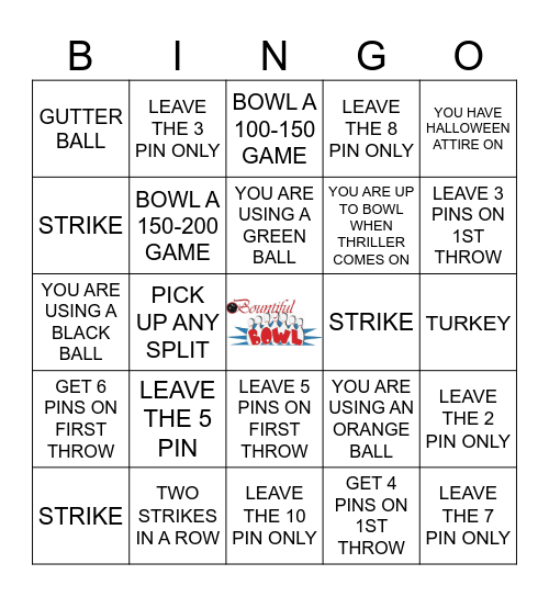 HALLOWEEN BOWLING BINGO Card