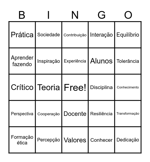 Vida acadêmica Bingo Card