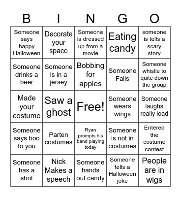 Halloween Bingo Card