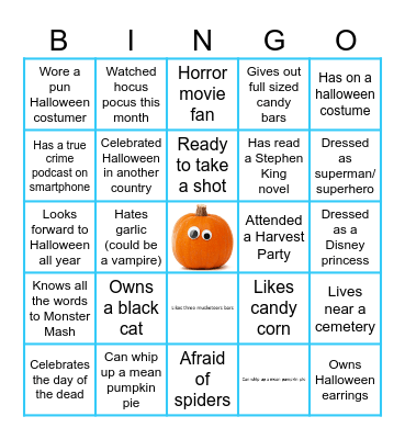 Team Juarez Halloween BINGO Card