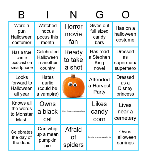 Team Juarez Halloween BINGO Card