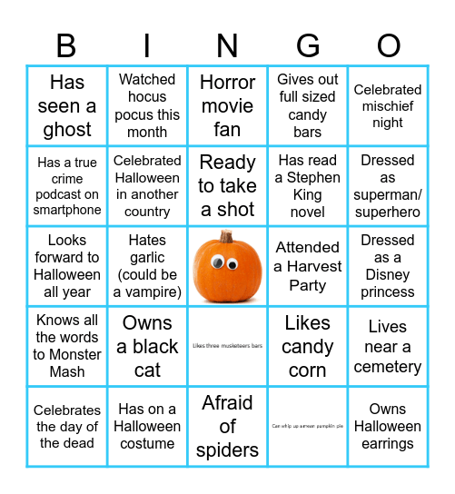 Team Juarez Halloween BINGO Card