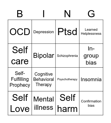 Bring Change to Mind BINGO Card