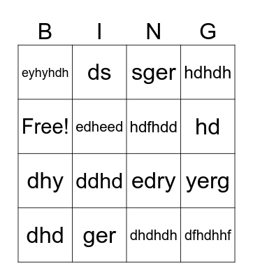 Halloween Bingo Card