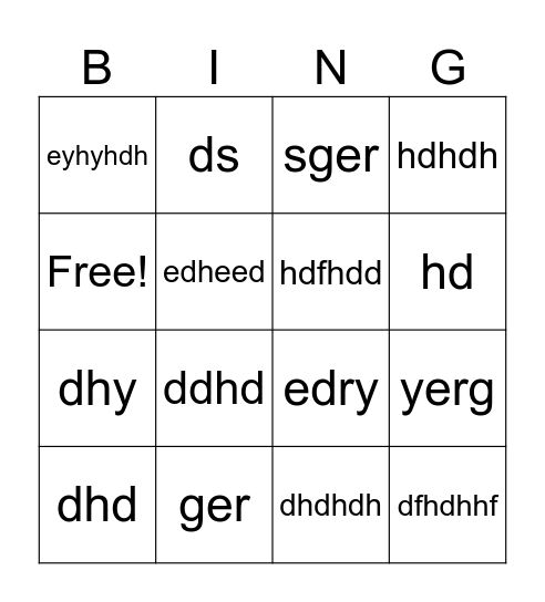 Halloween Bingo Card