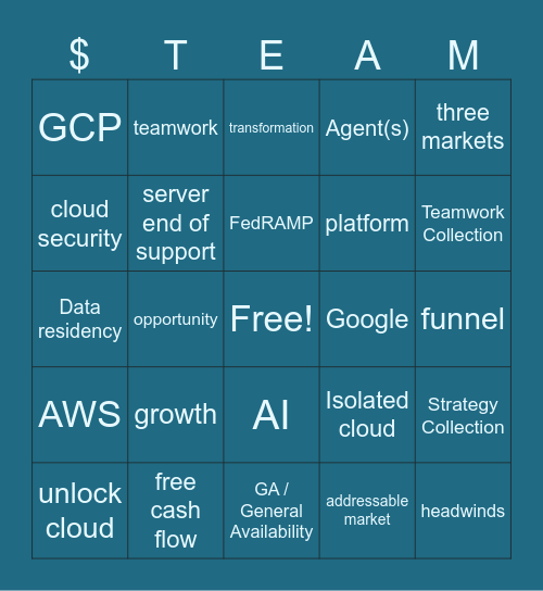 $TEAM FY26Q1 Bingo Card