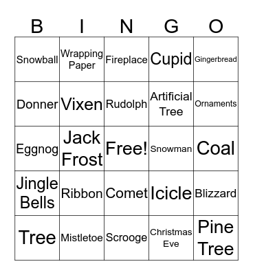 Holiday Bingo Card