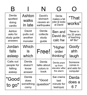 AP Bio Bingo Sheet Bingo Card